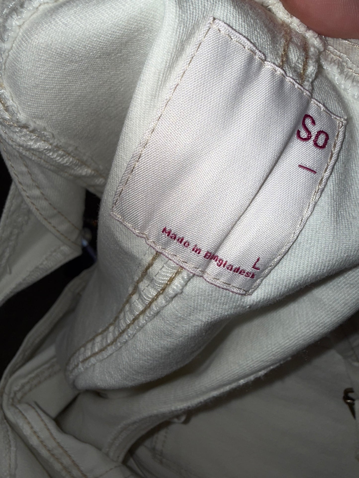 SO (Large) Off White Denim Overall Dress