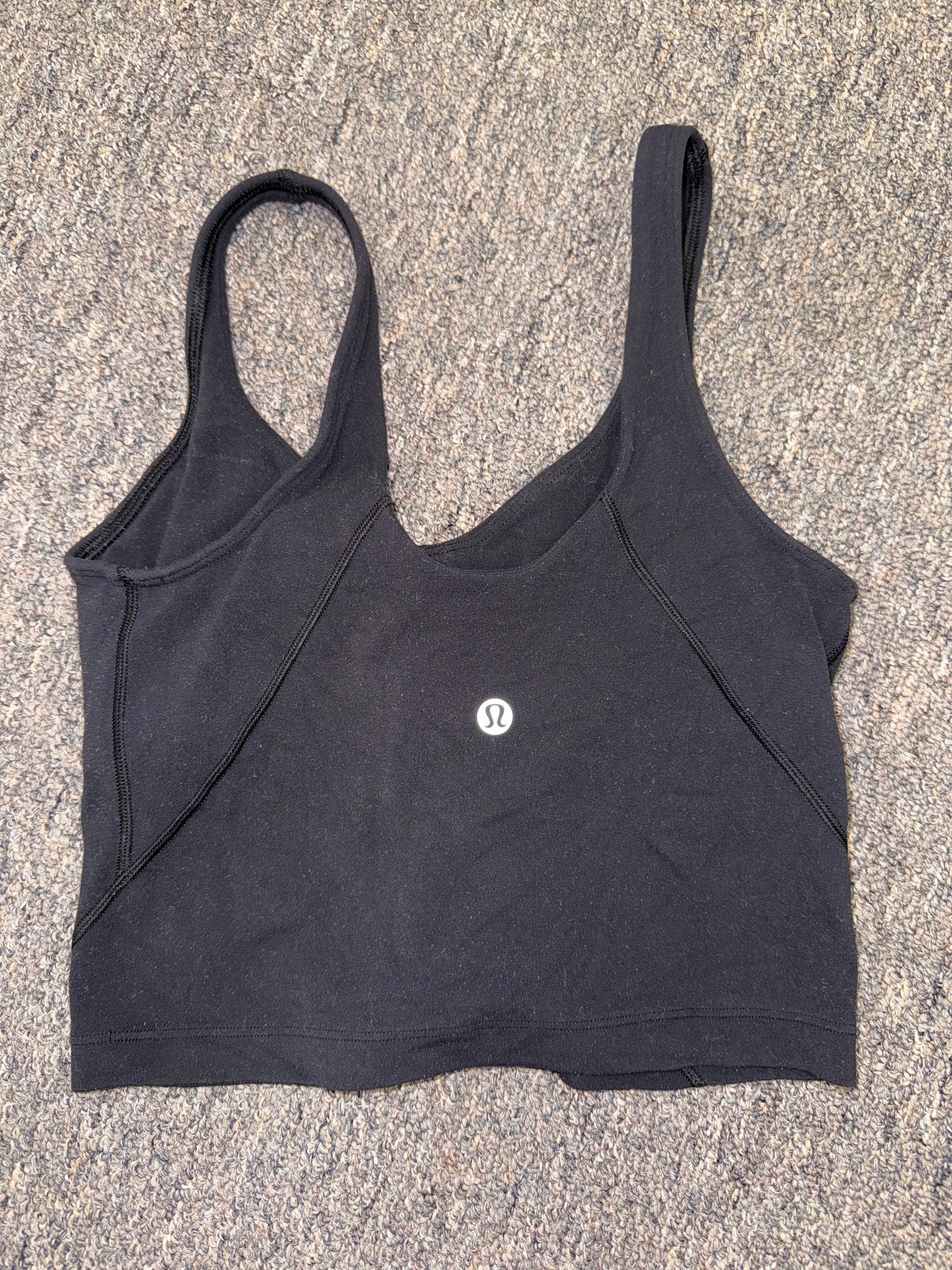 lululemon (2) Black Cropped Tank with Built in Bra