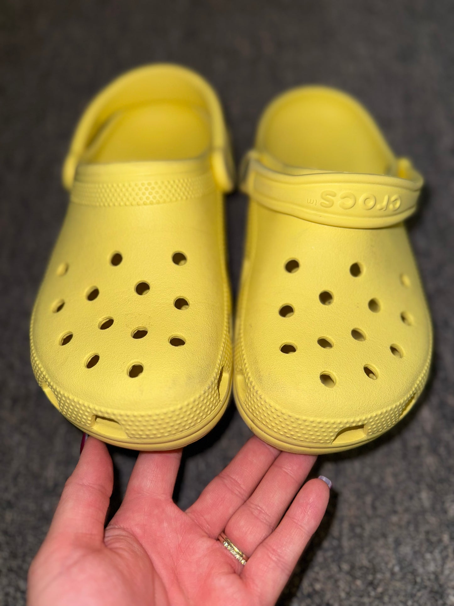 Crocs (7 Women's OR 5 Men's) Yellow Crocs