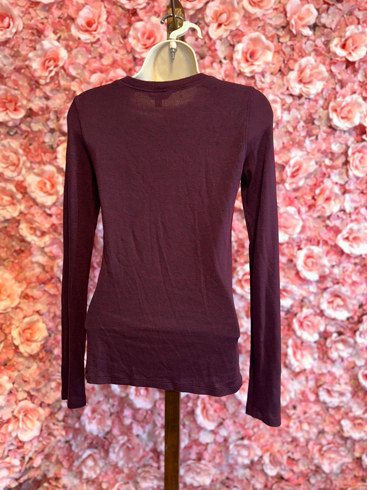 Aeropostale (Small) Maroon Plain Long Sleeve