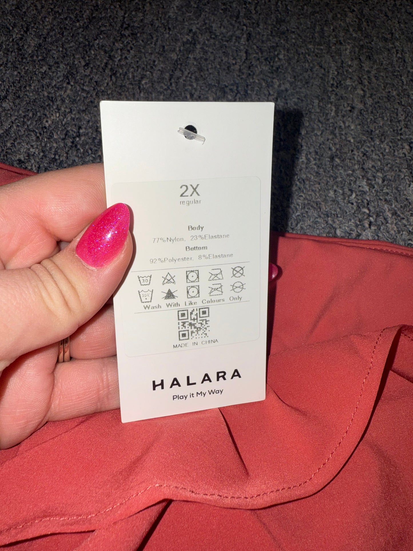 NWT Halara (2X) Brand New Orange High Rise Breezeful Asymmetrical Skort