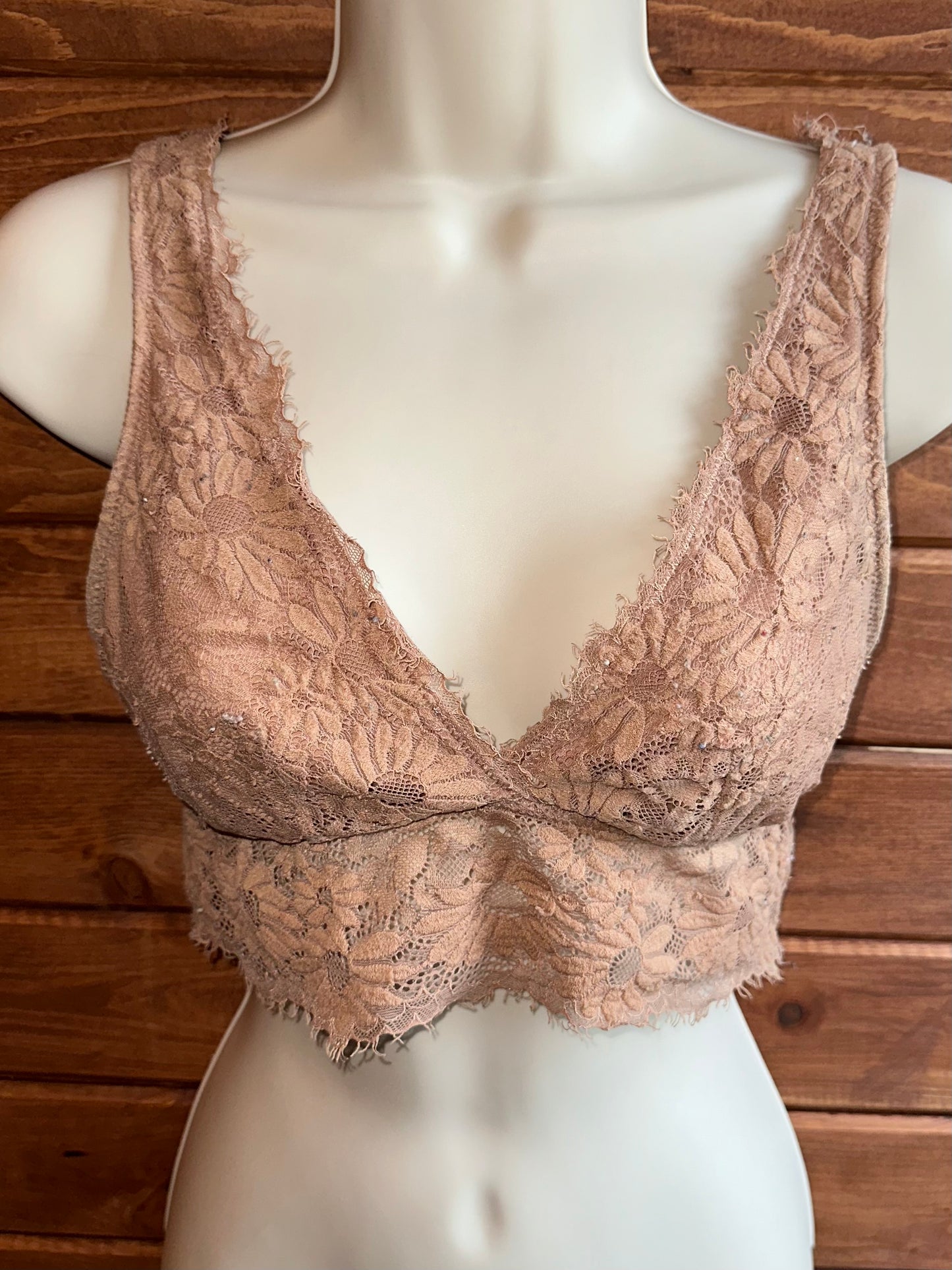 aerie (Small) Tan Lace Bralette