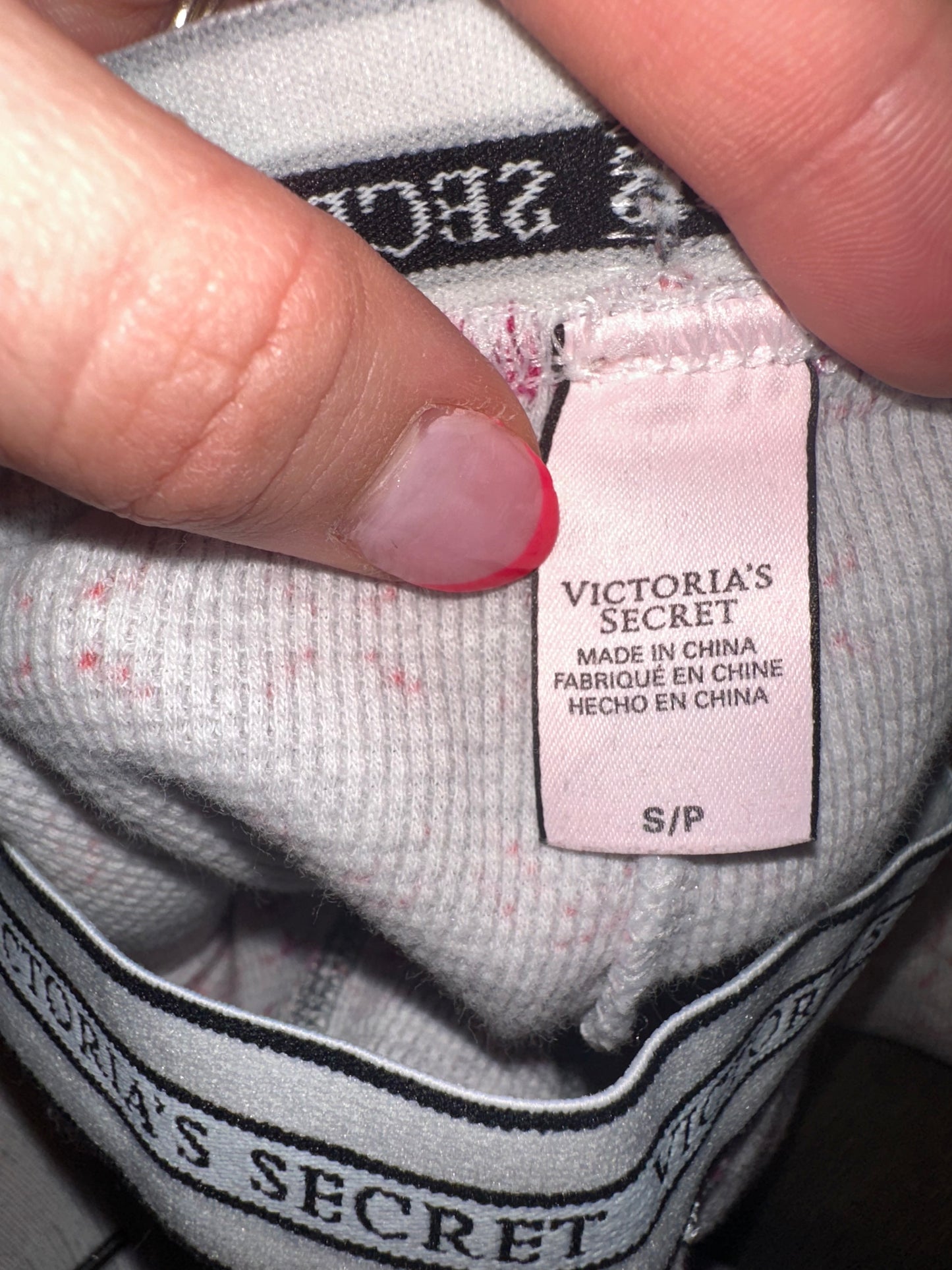 Victoria's Secret (Small) Pink Pattern Jogger Thermal PJ Pants