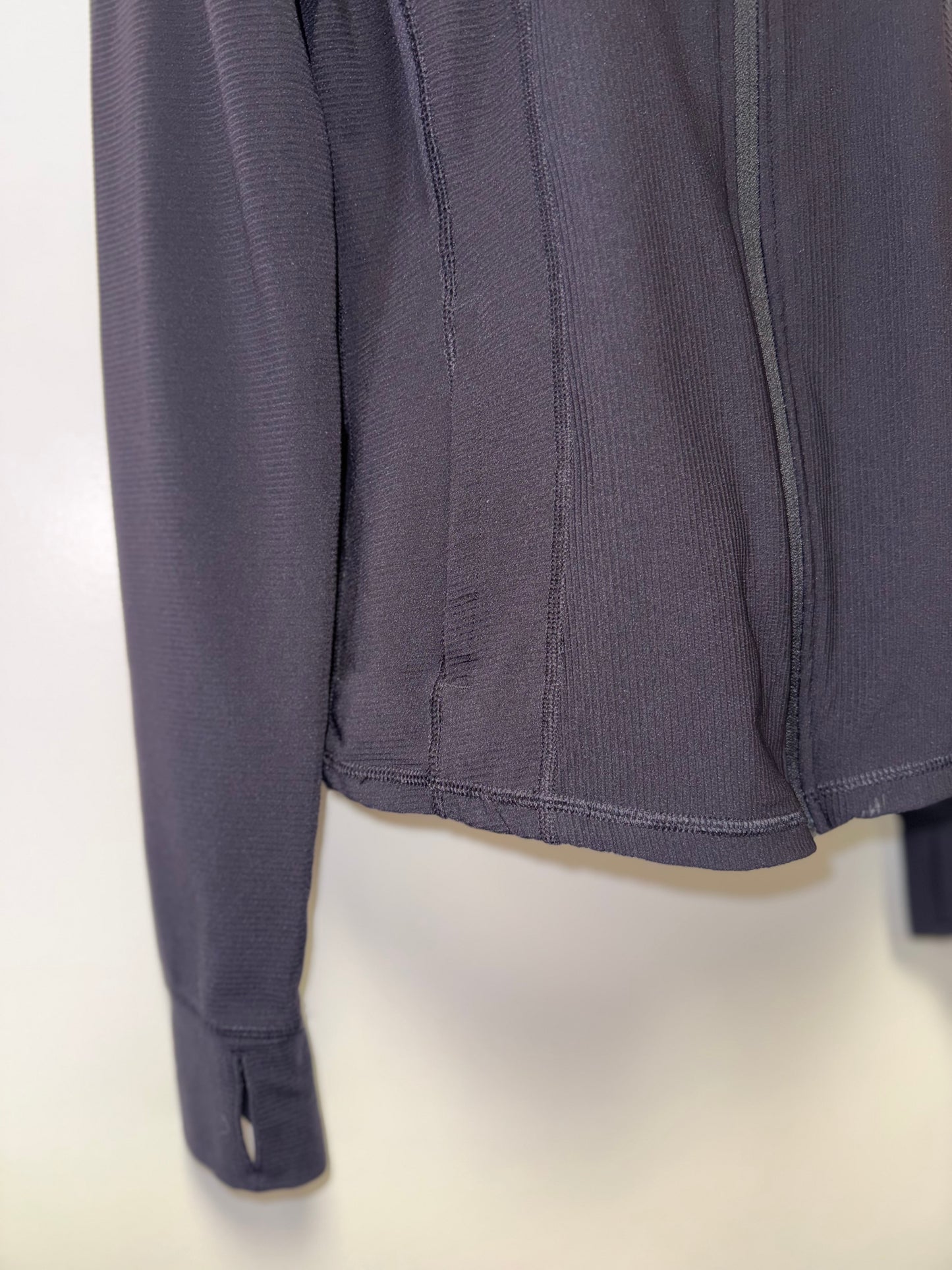 90 Degree (Large) Black Ribbed Sporty Zip Up Jacket