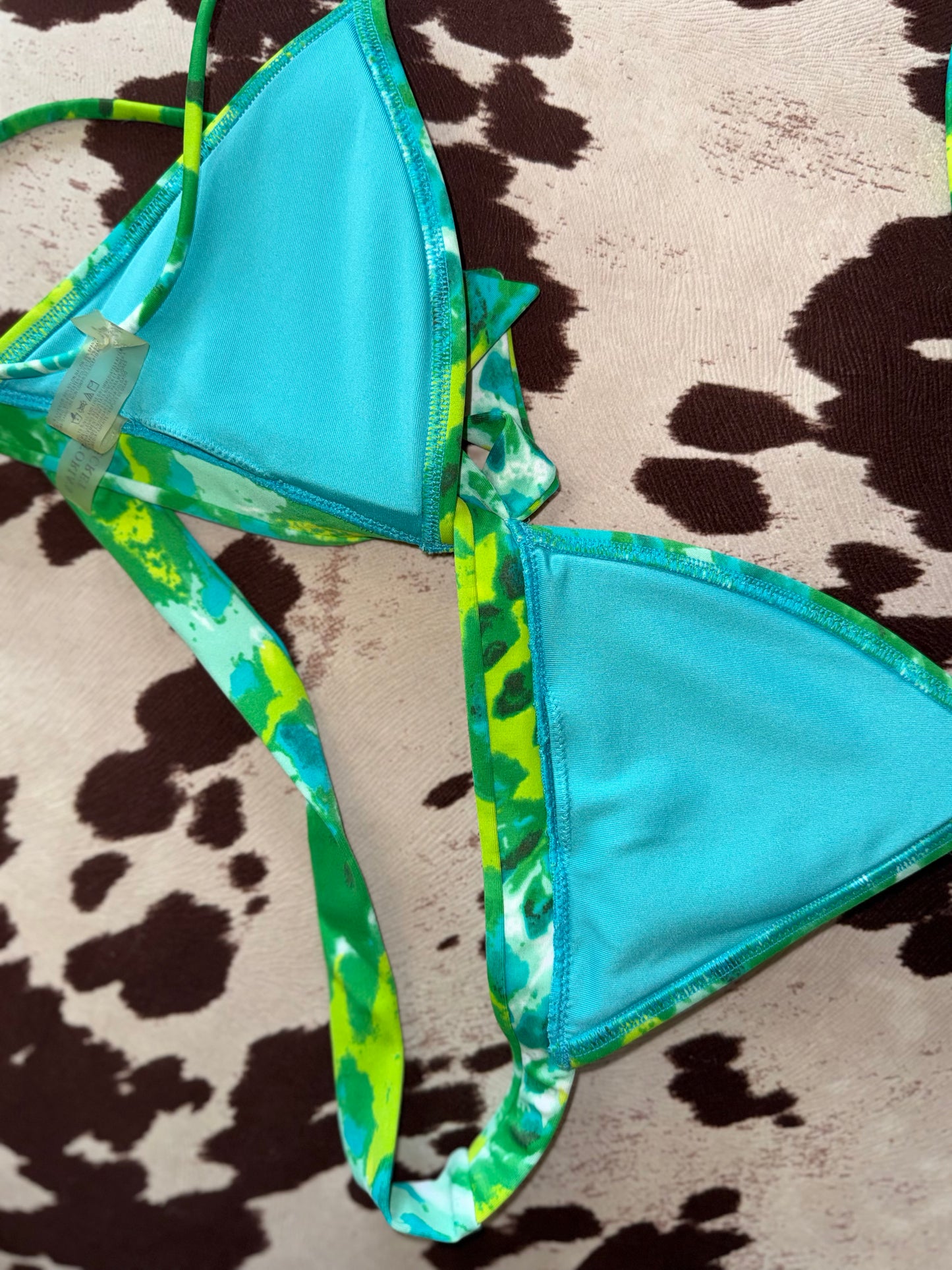 Victoria's Secret (Small) Green and Blue Tie-Dye Bikini Top