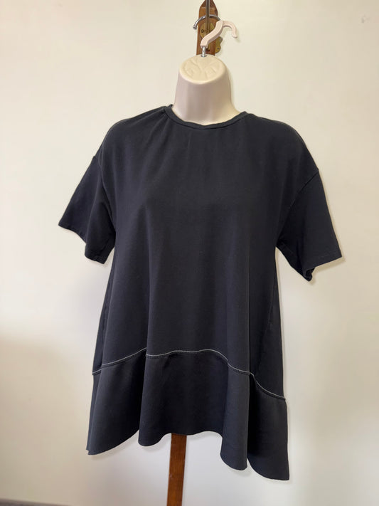 Zara Trafaluc (Small) Black Flowy Loose Fit Blouse