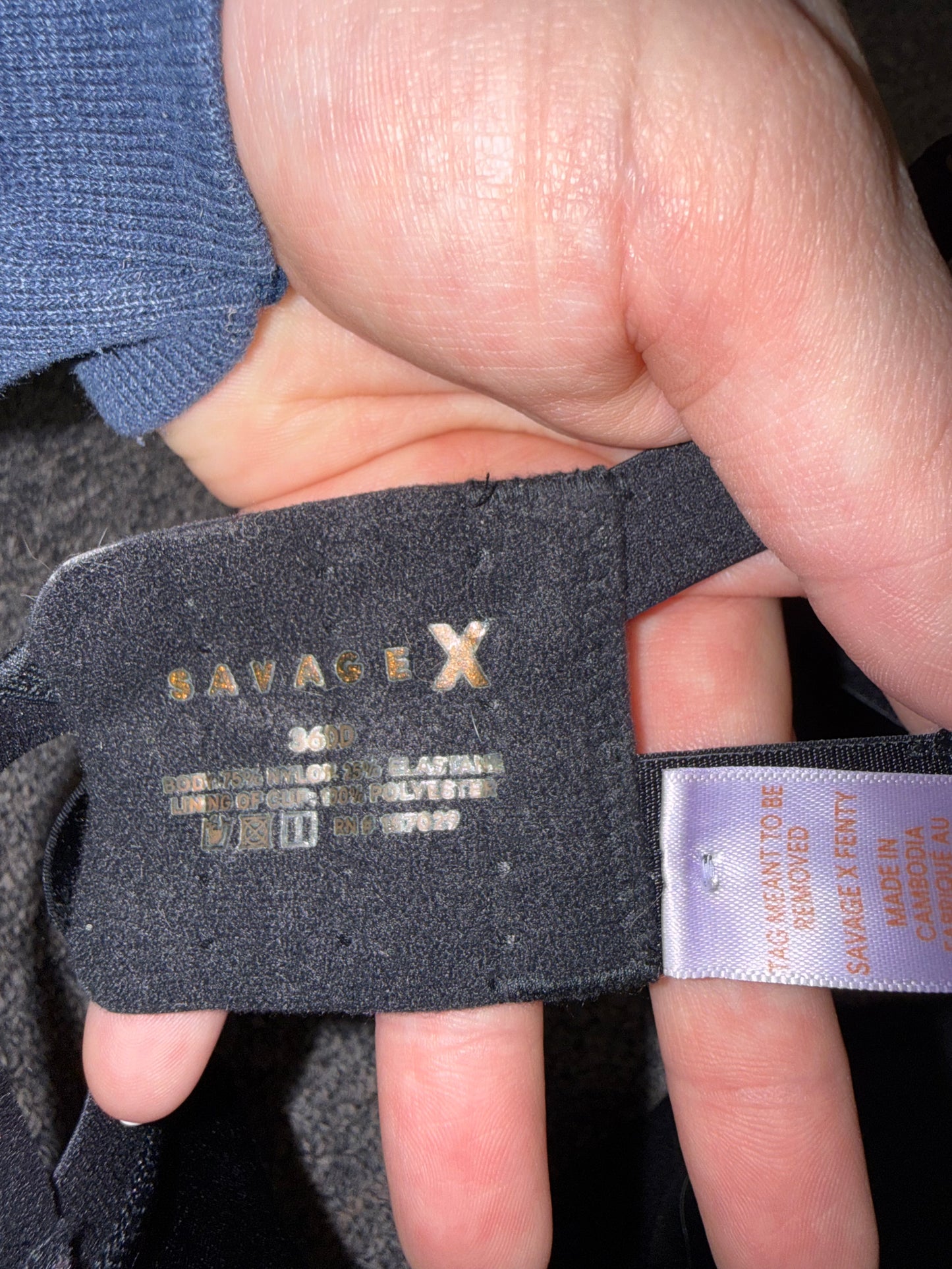 Savage X Fenty (36DD) Black Bra