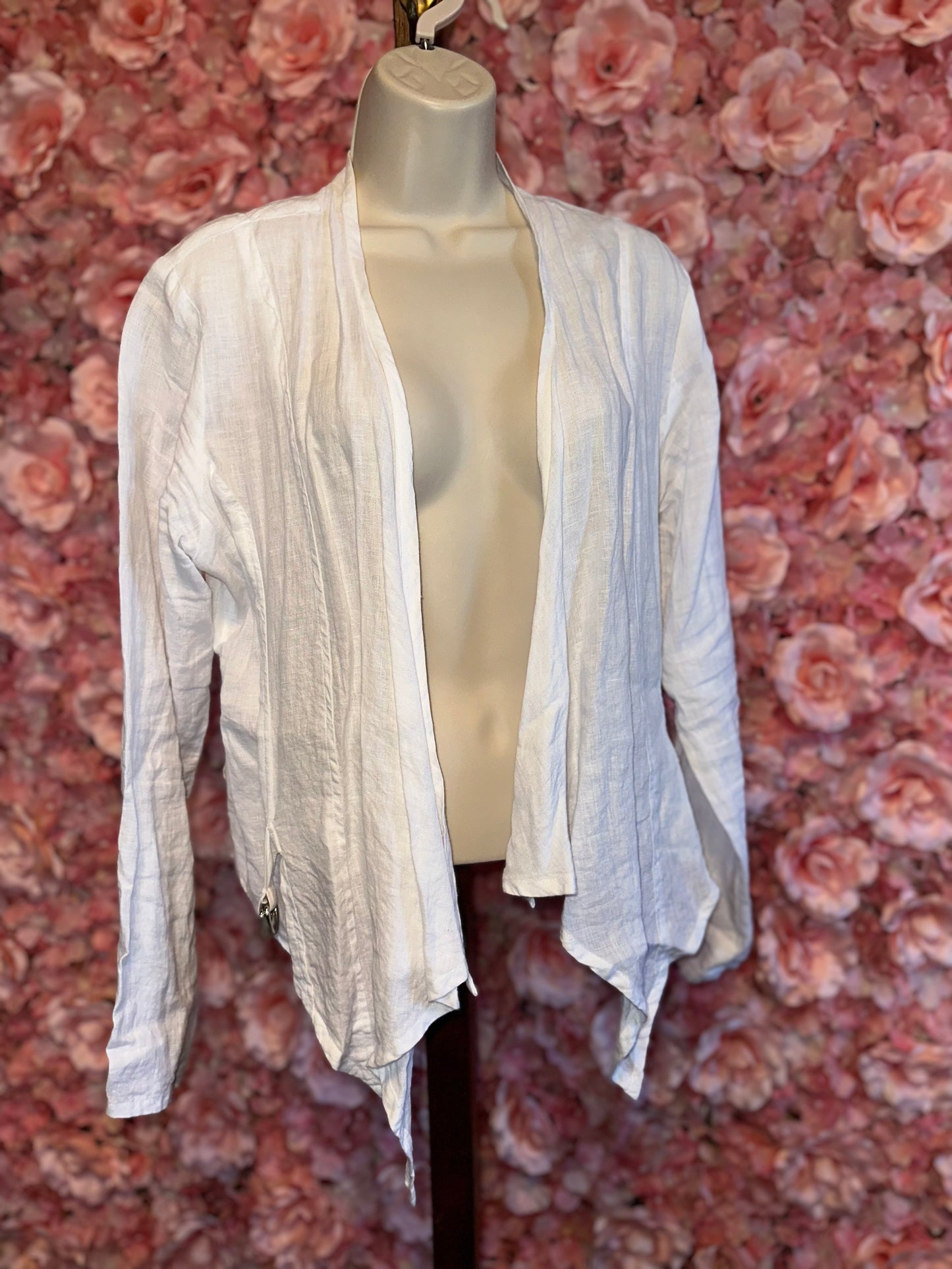 AP.NY New York (Medium) White Linen Cover Up Jacket