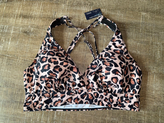 NWT Summer Mac (18W) Brand New Neutral Cheetah Print Swim Bikini Top
