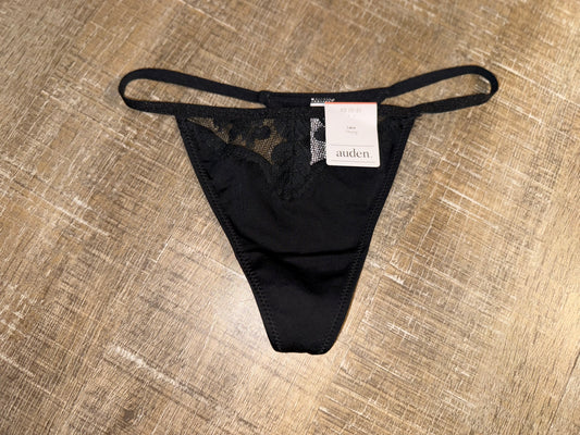NWT Auden (XS) Brand New Black Lace Thong Style Undies