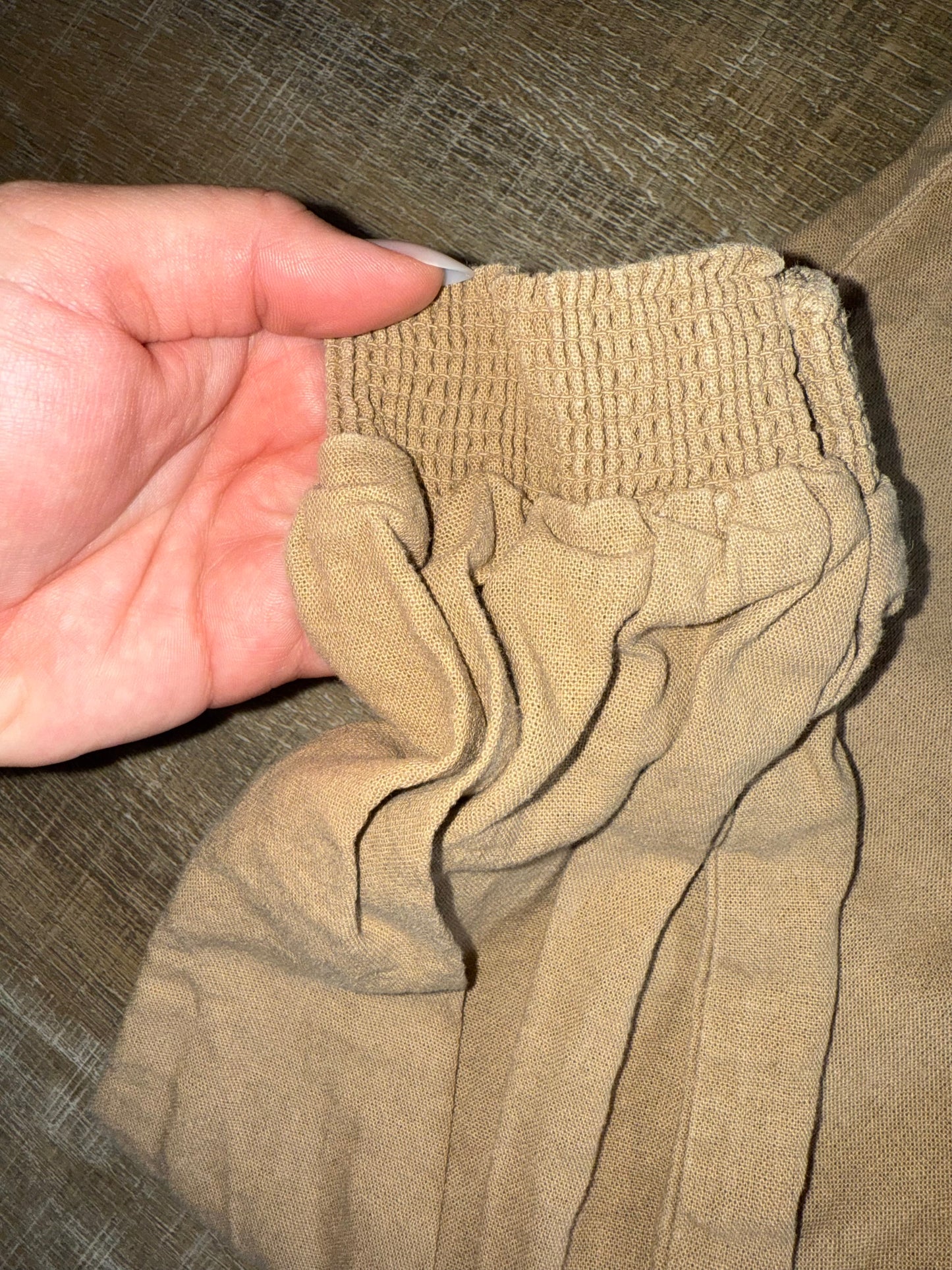 Love Tree (Small) Brown Linen Jogger Pants