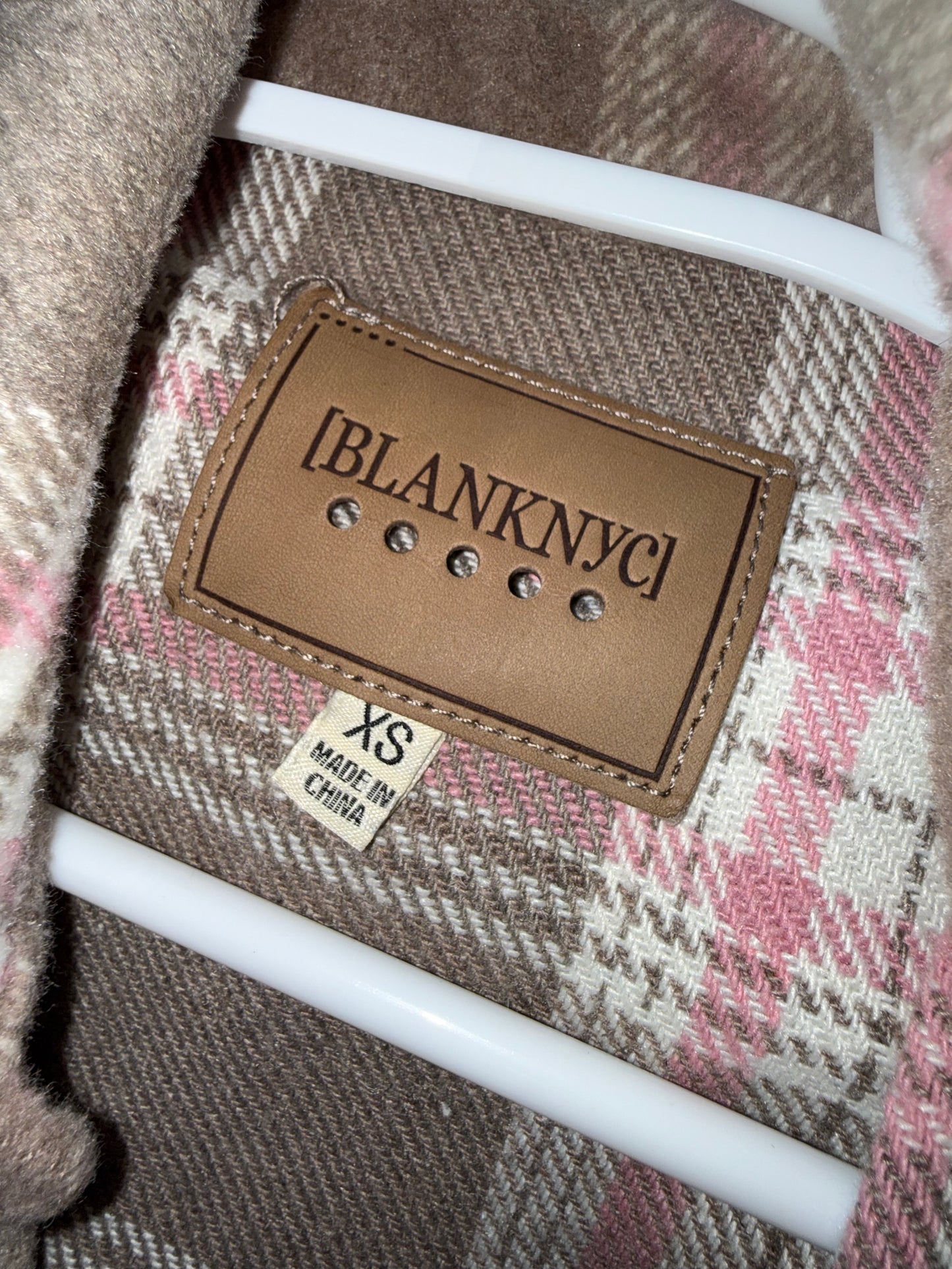 BLANKNYC (XS) Brown/Pink Plaid Button Up Shacket Coat