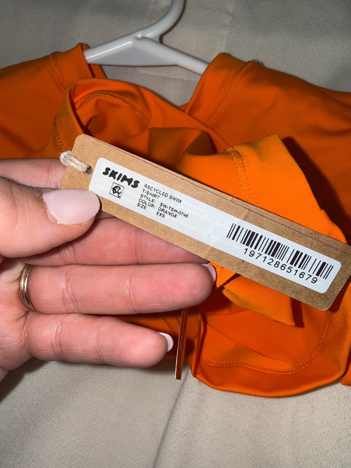 NWT SKIMS (XXS) Brand New Orange Recycled Swim Cropped Shirt