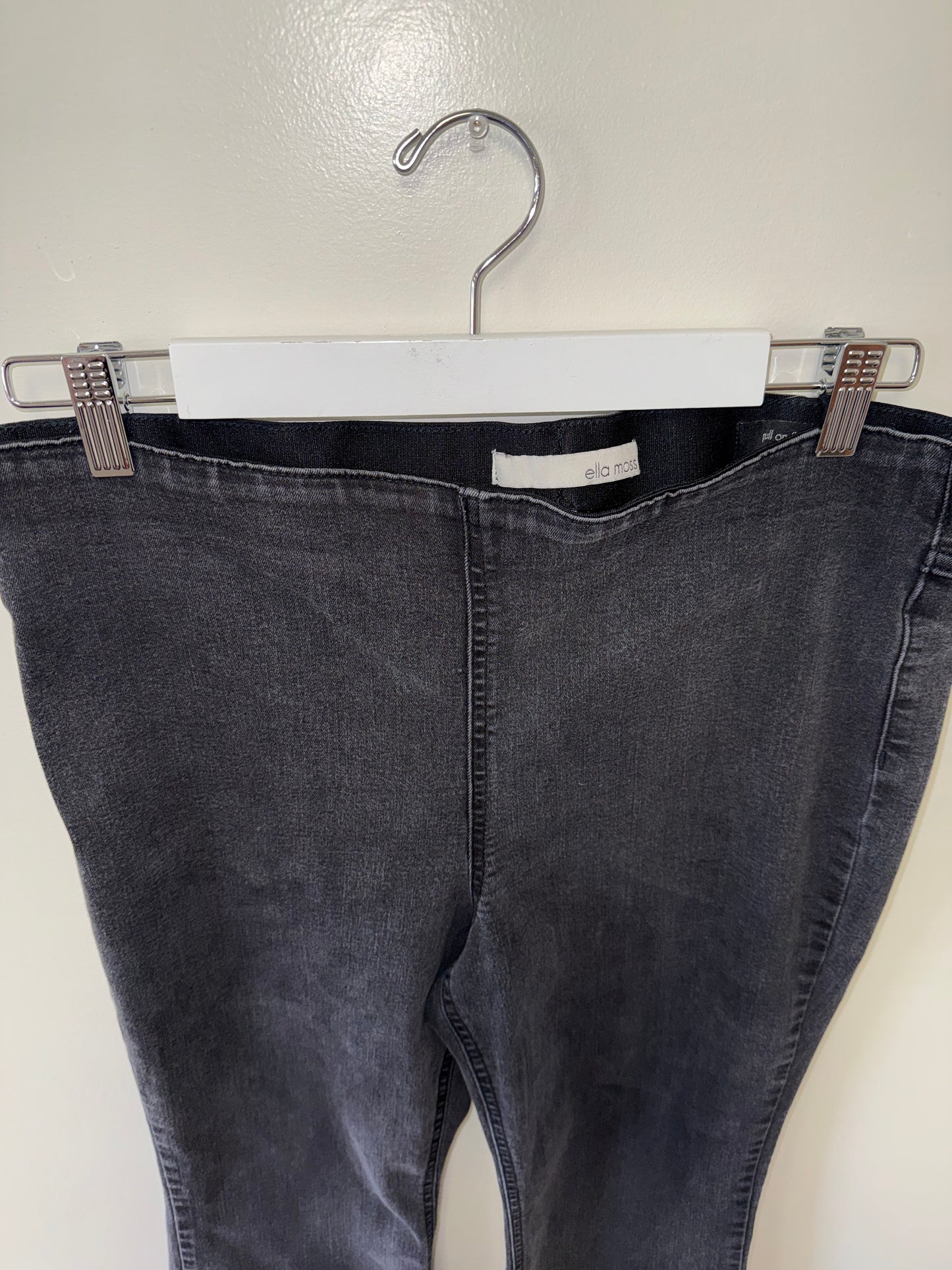 Anthropologie Ella Moss (14s) Pull-On Black Denim Flare Leg w/ Elastic Waist