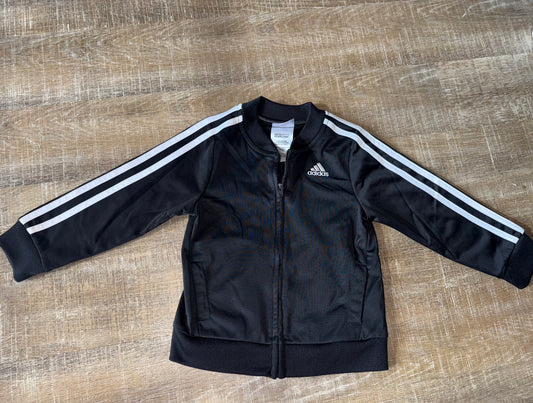 adidas (3T) Black Zip Up Jacket with Large Logo Back