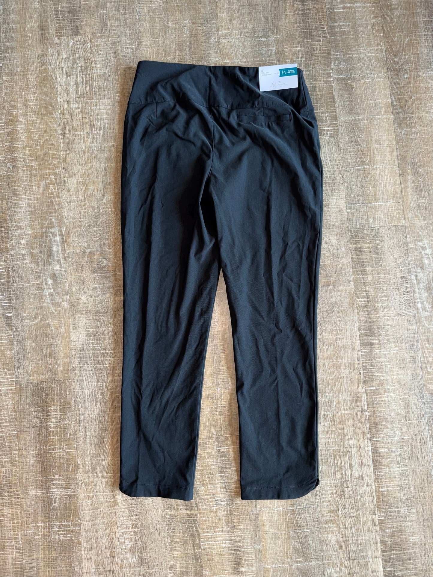 NWT Lady Hagen (Medium) Brand New Black Tummy Control Pull On Ankle Pants