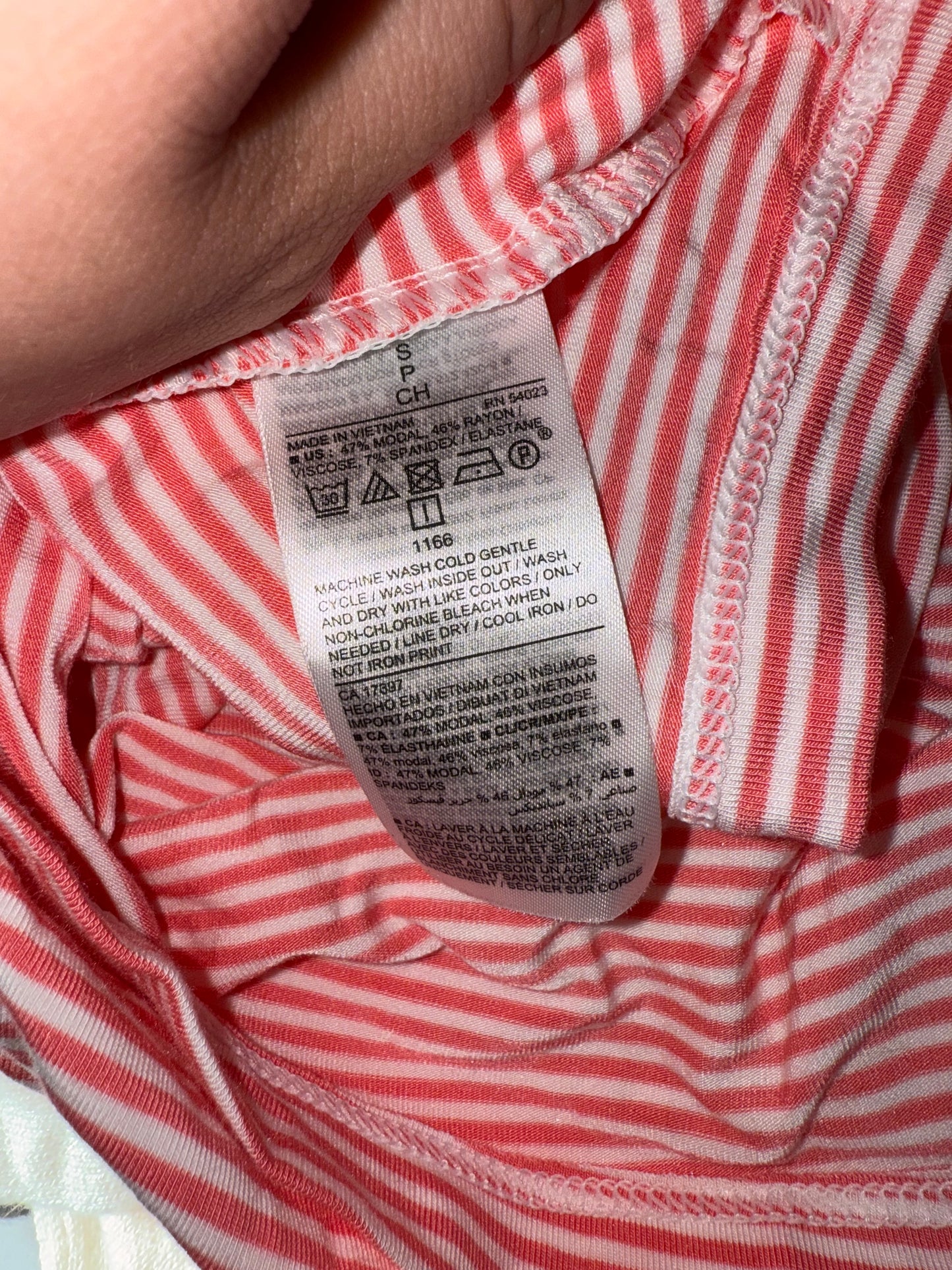 NWT Old Navy (Small) Brand New Orange//White Striped Short Sleeve Crop Top