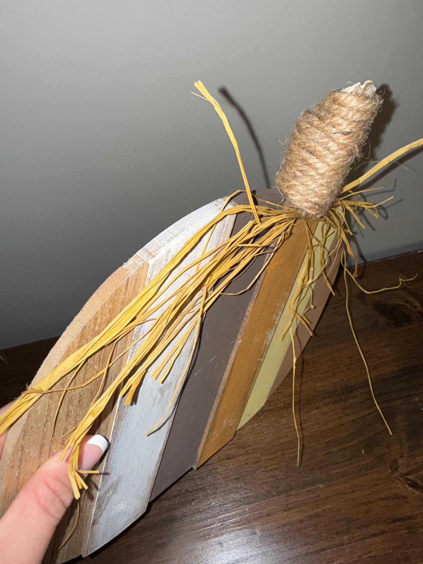 Hanging Wooden Pumpkin Decor