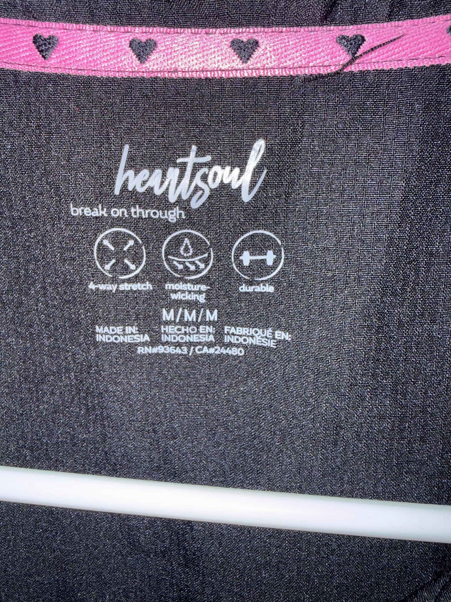 HeartSoul (Medium) Black Durable Moisture Wicking Zip Up Jacket