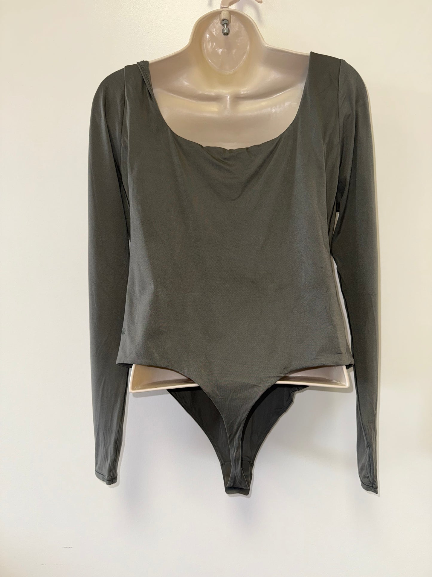 Lululemon (XL) Green Long Sleeve Bodysuit with Square Neck