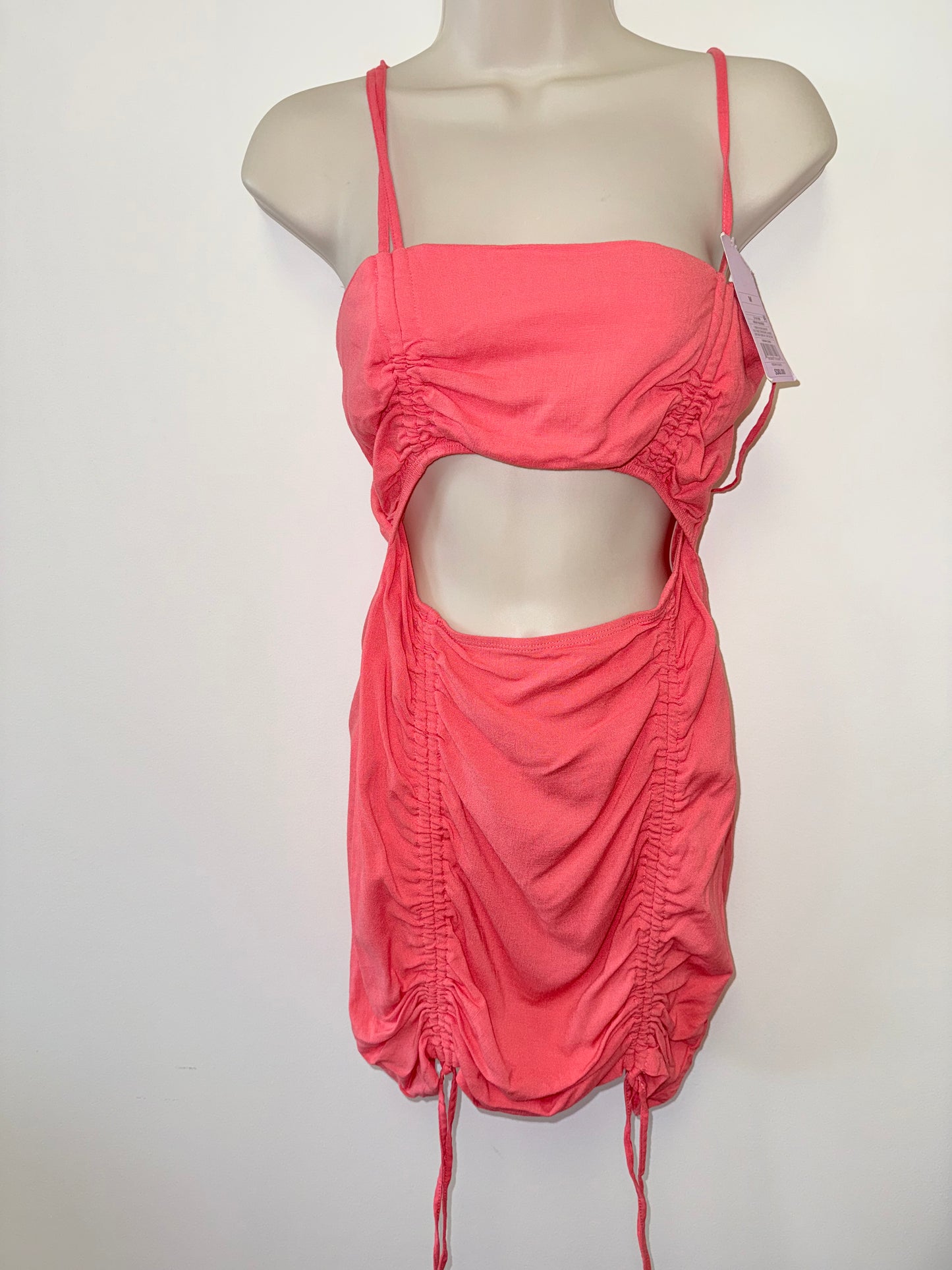 NWT Wild Fable (Medium) Brand New Orange Midi Dress with Cutout Front