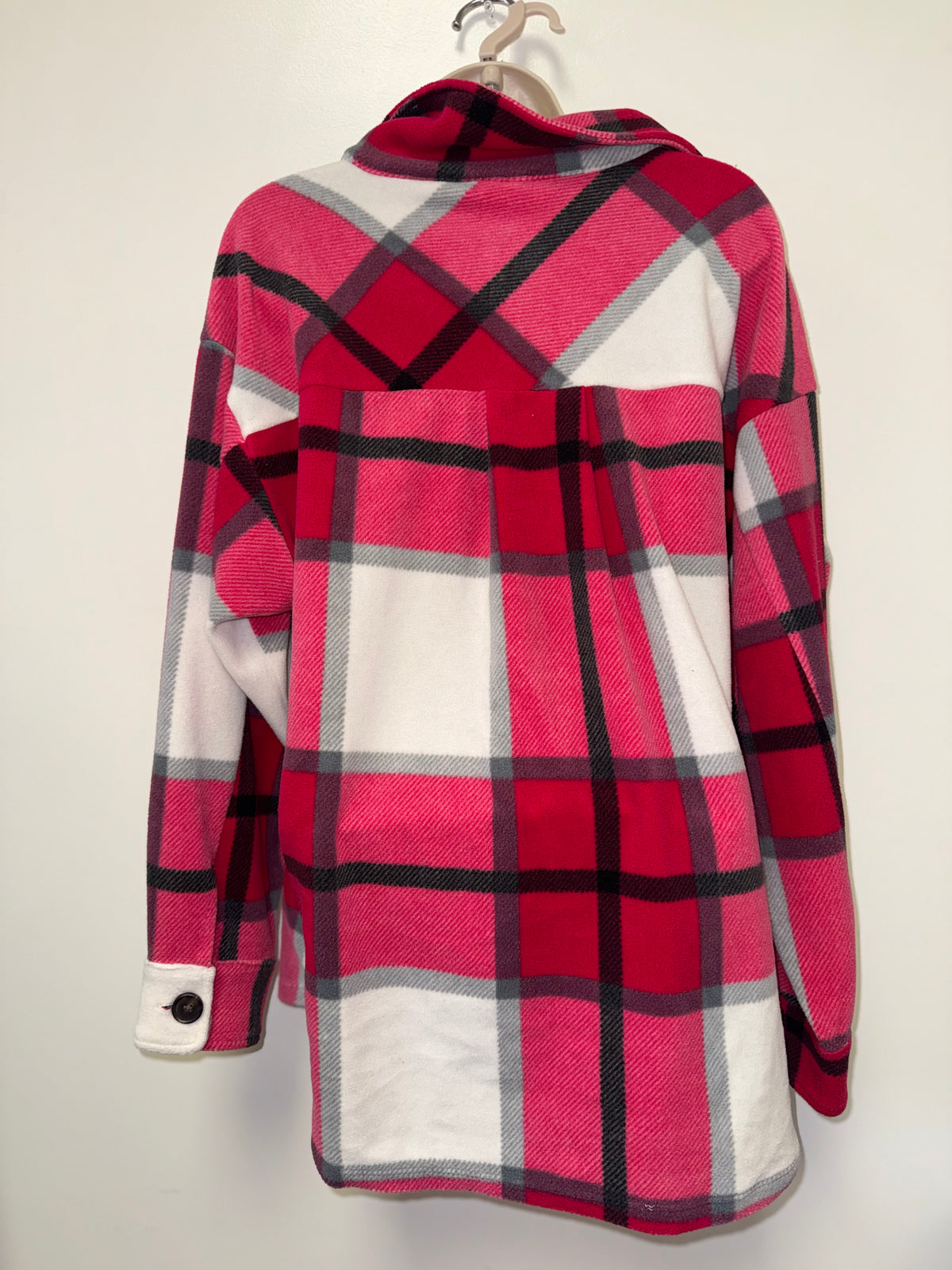 Zenana (Large) Pink Soft Plaid Shacket