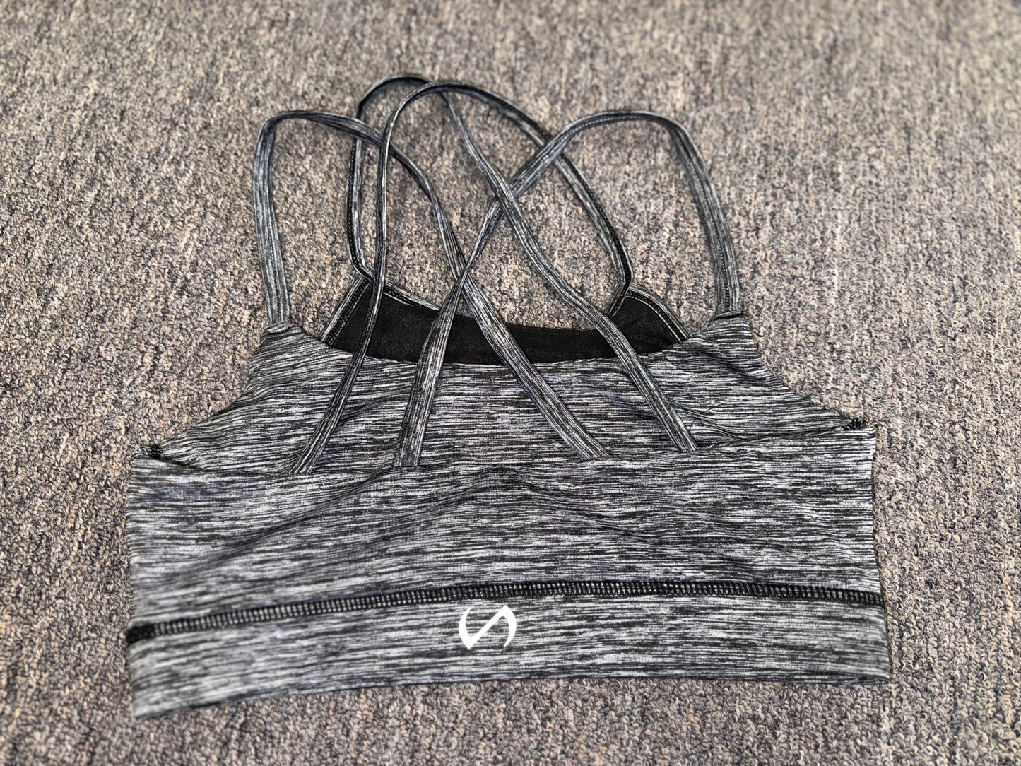 TLF (Medium) Grey Sports Bra with Black Mesh Front