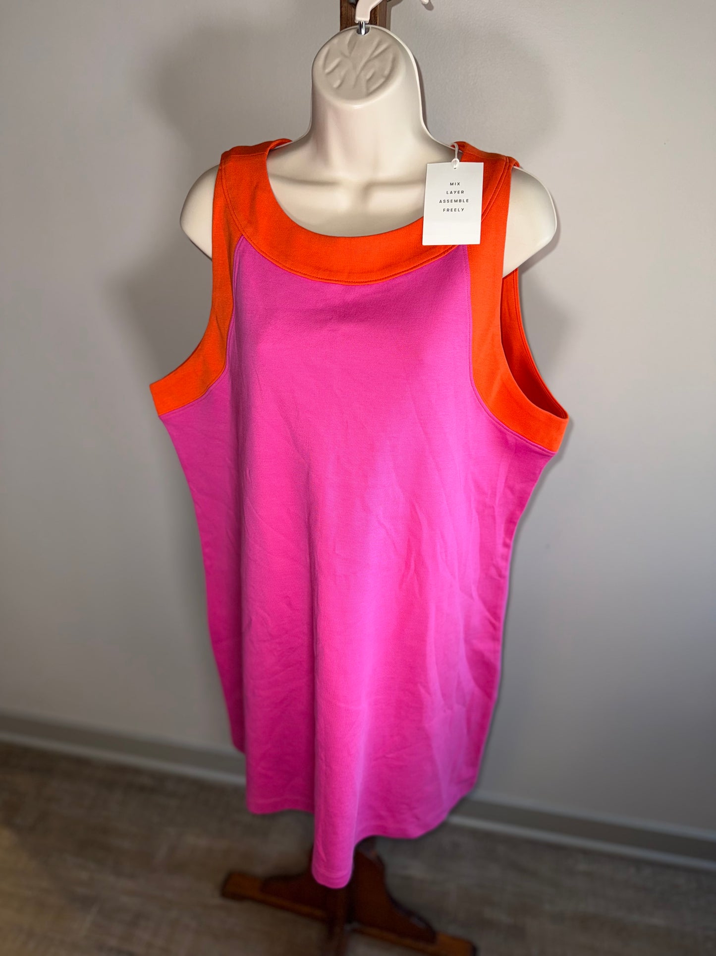 NWT Free Assembly (XXL) Brand New Pink Dress with Orange Trim