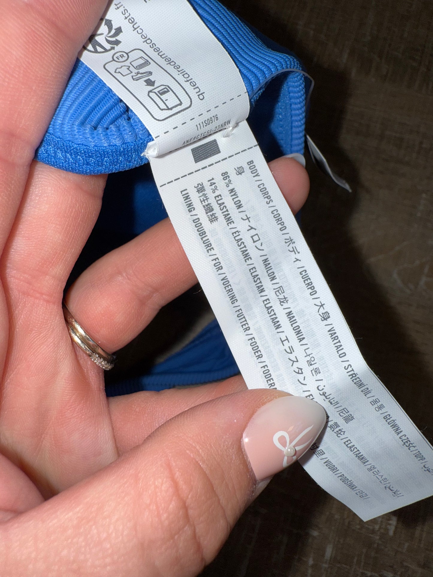 NWT Abercrombie & Fitch (XL) Brand New Blue Ribbed Cheeky Bikini Bottoms