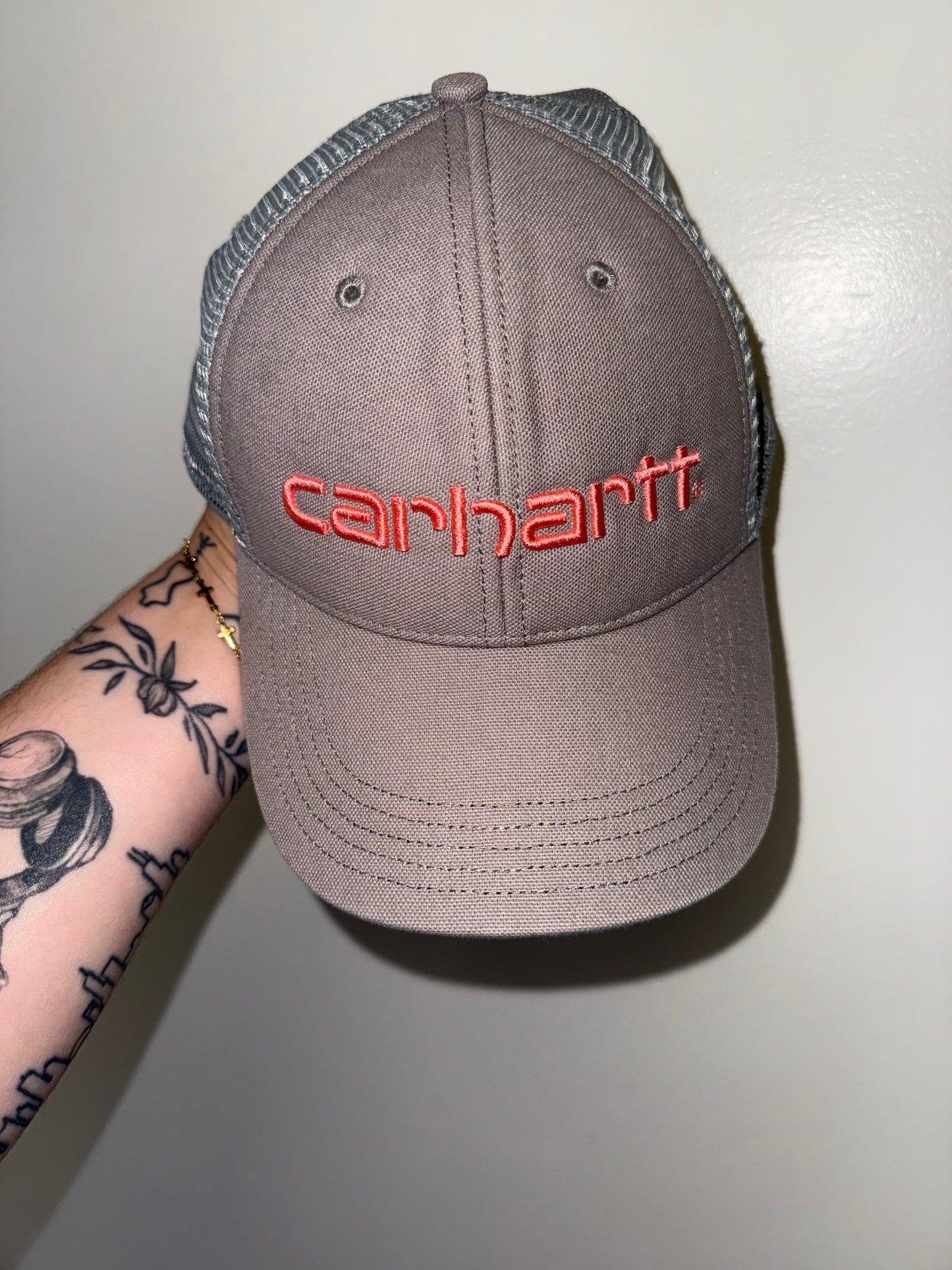 Carhartt Tan Mesh-Back Embroidered Logo Hat
