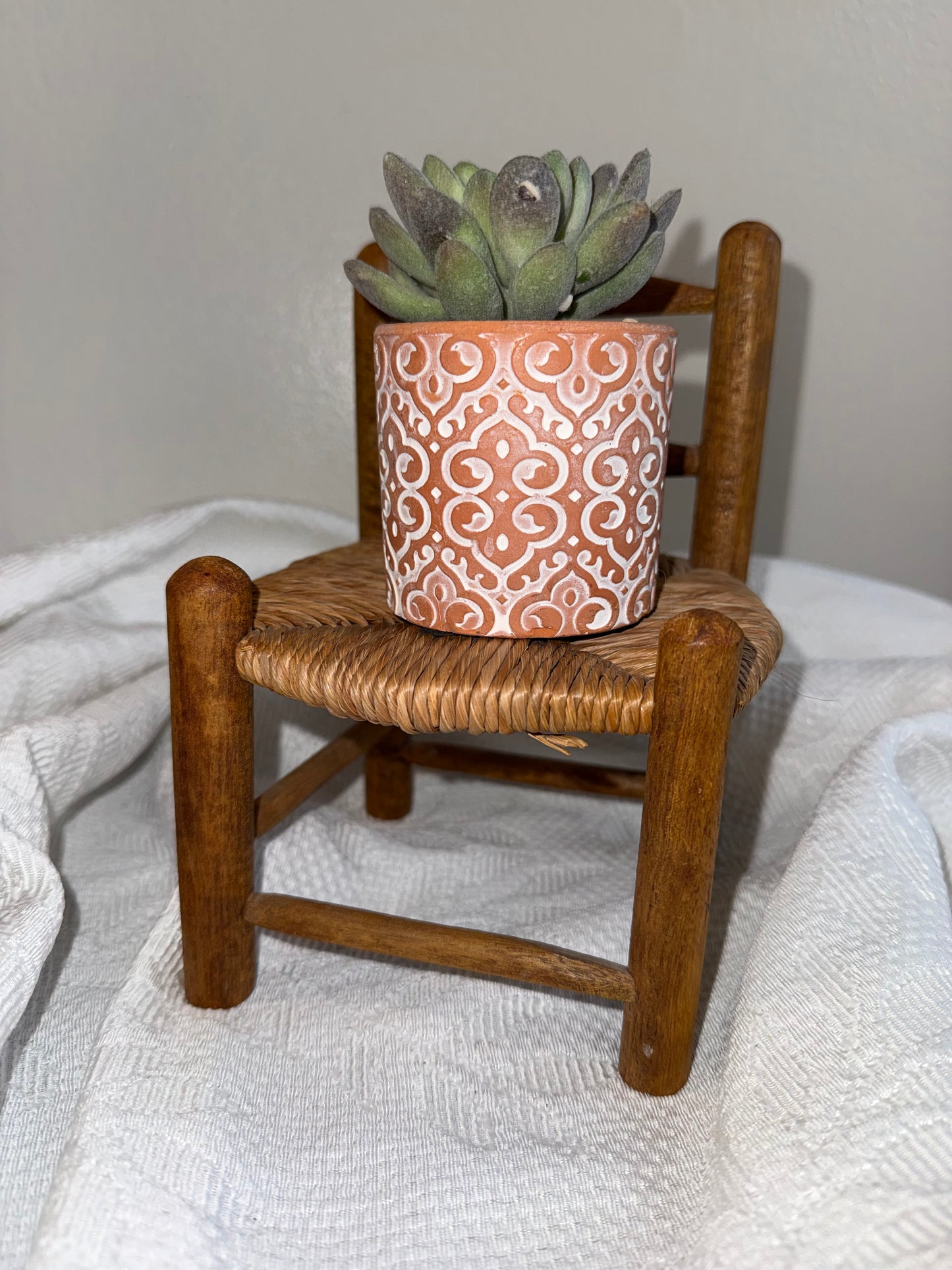 Vintage Wooden Woven Mini Chair
