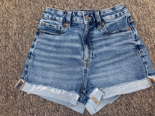 American Eagle (00) Denim Mom Jean Shorts with Stretch