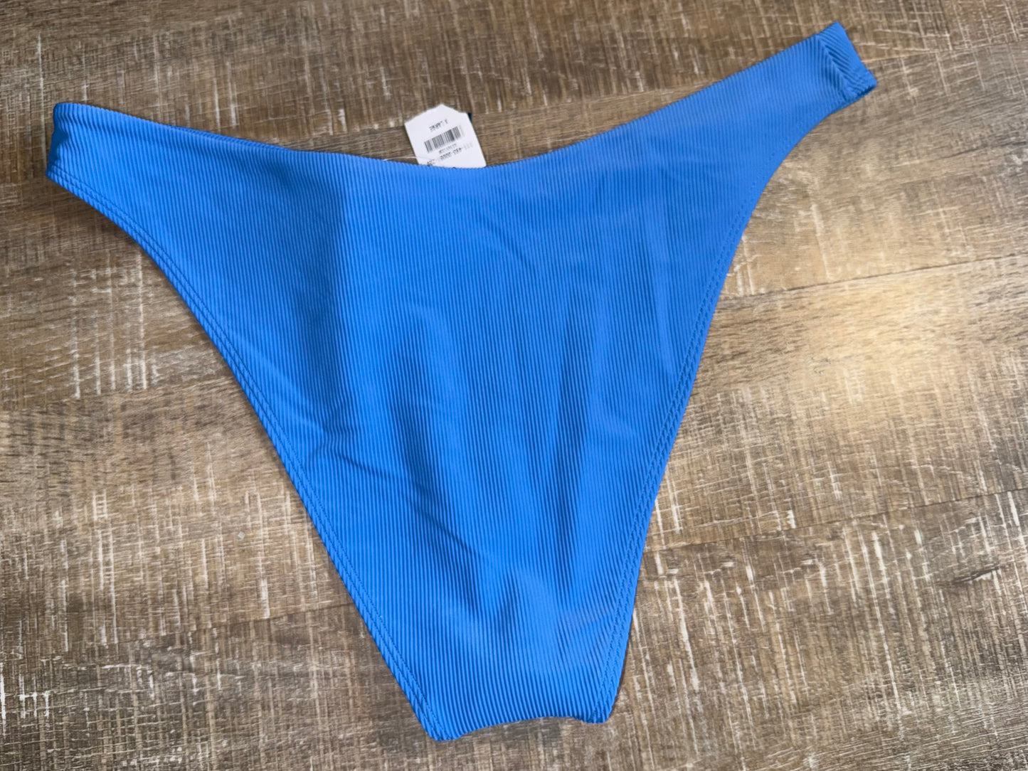 NWT Abercrombie & Fitch (XL) Brand New Blue Ribbed Cheeky Bikini Bottoms