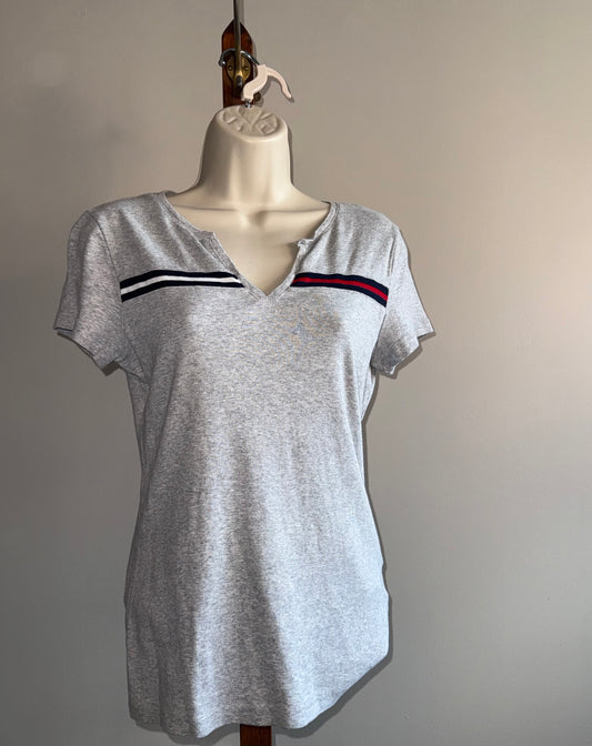 Tommy Hilfiger (Medium) Grey V-Neck T-Shirt