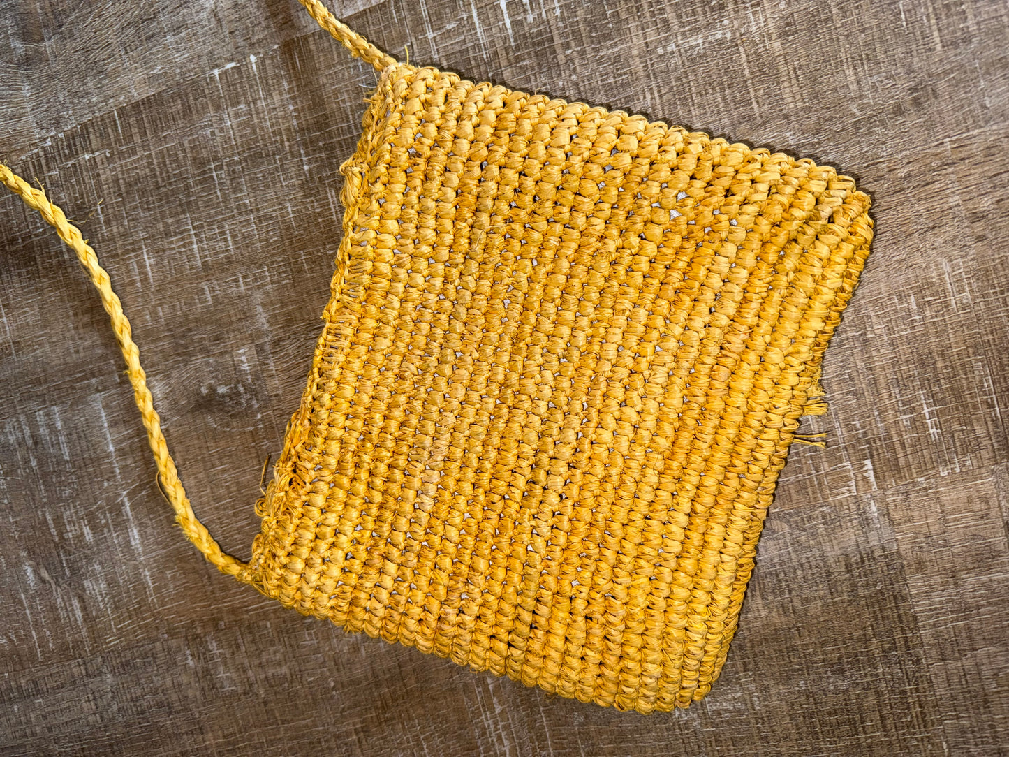 American Eagle Yellow Wicker Crossbody Bag