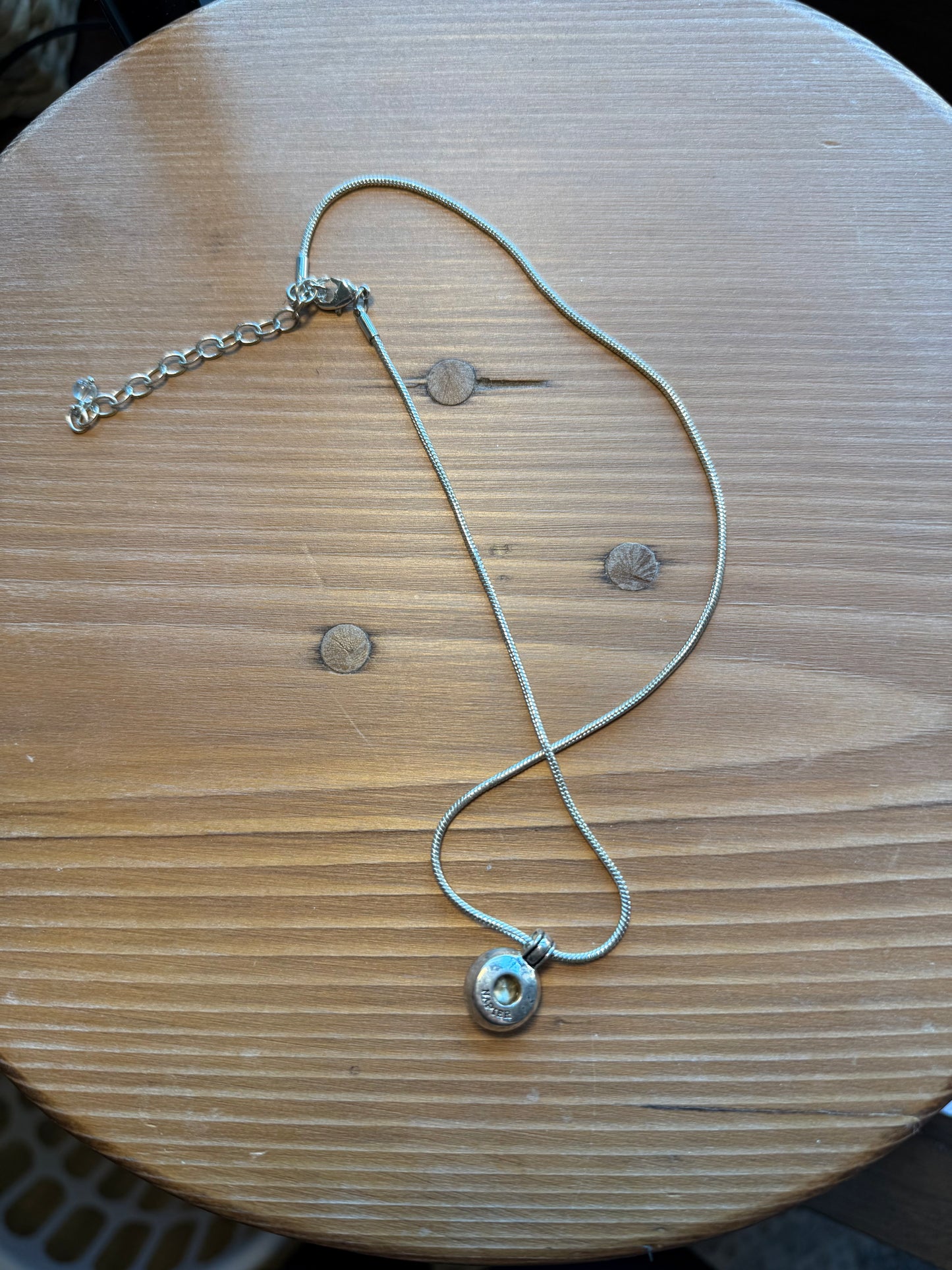 Napier March Birth Stone Silver Necklace