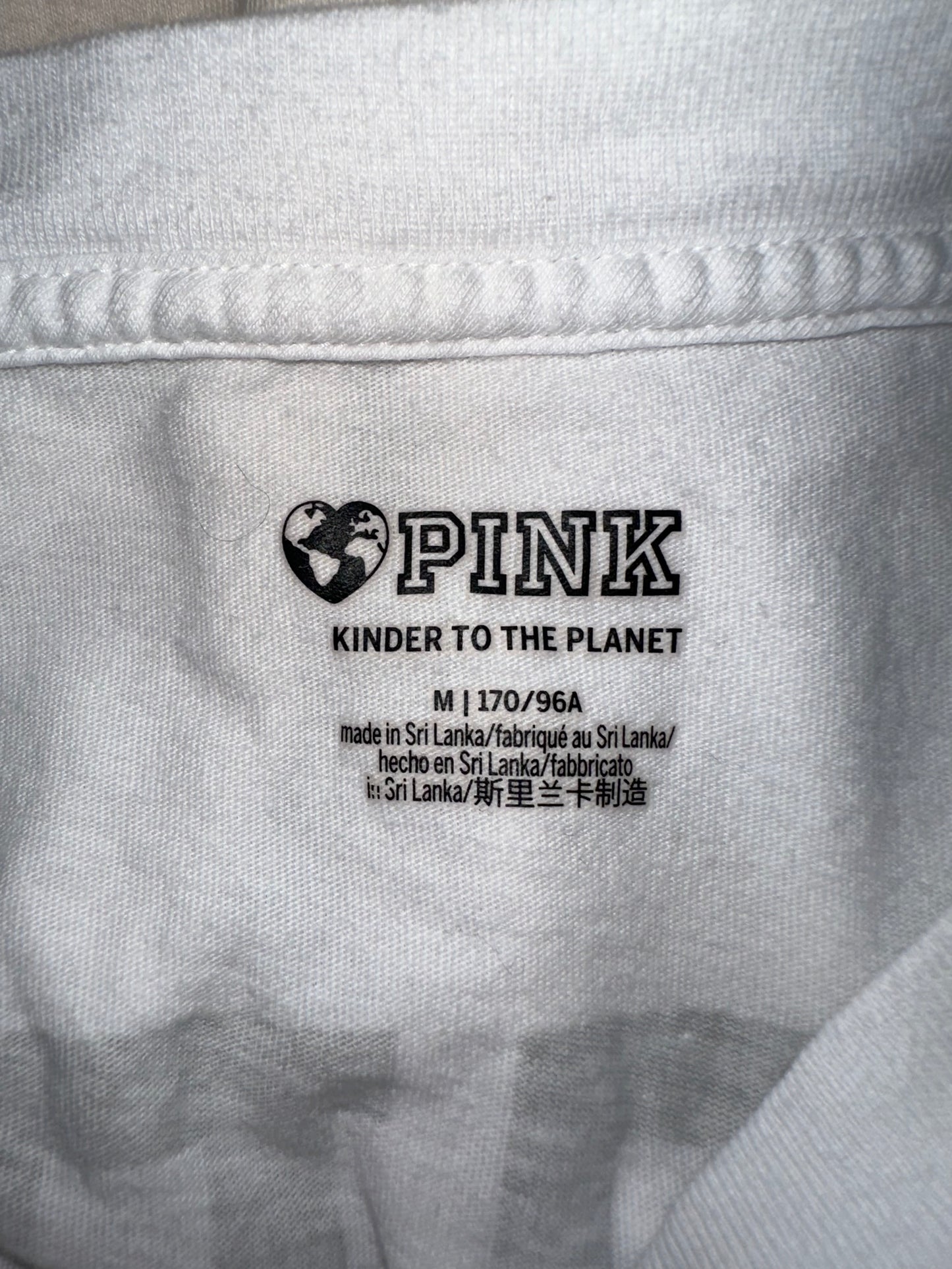 PINK Victoria's Secret (Medium) White Color-Block Camo Pattern Top
