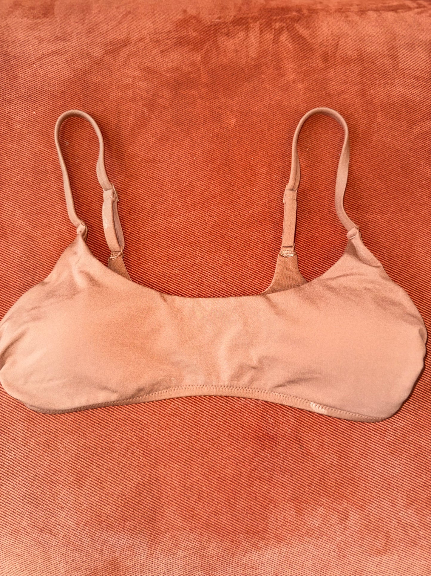Aerie (XS) Tan 'Real Me Swim' Scoop Neck Padded Bikini Top