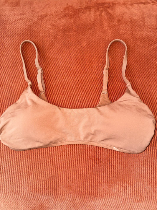 Aerie (XS) Tan 'Real Me Swim' Scoop Neck Padded Bikini Top