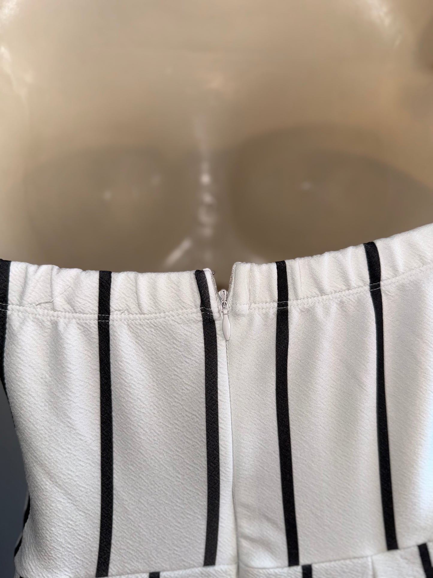 Venus (XS) Black & White Strapless Jumpsuit