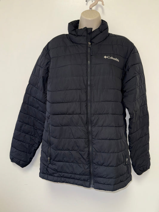 Columbia (Medium) Black Puffer/Quilted Jacket with 2 Front Zipped Pockets