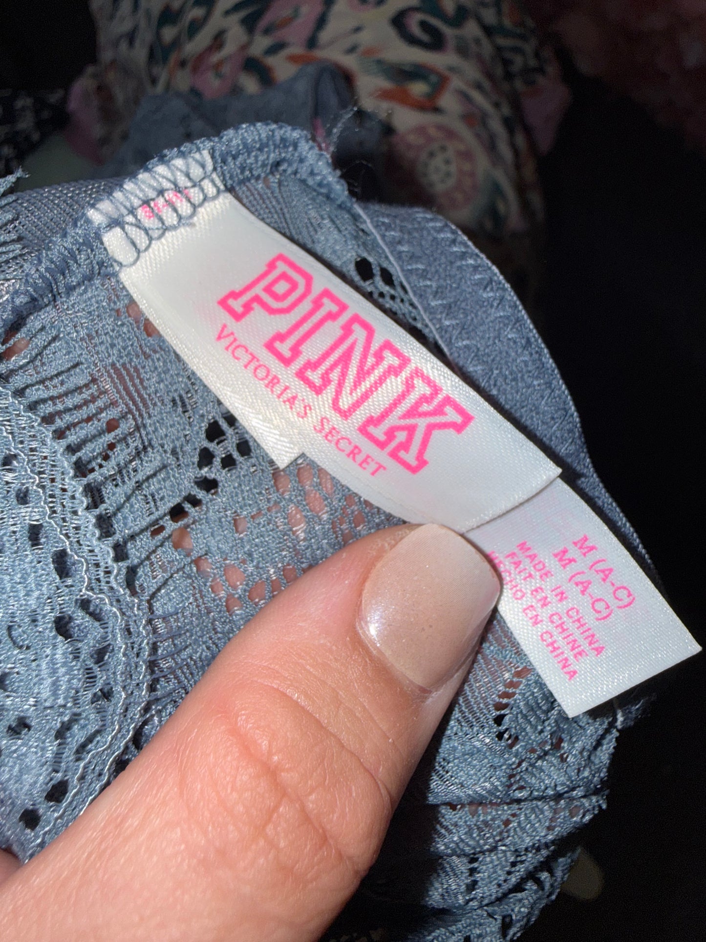 PINK Victoria's Secret (Medium) Blue Push Up Bralette