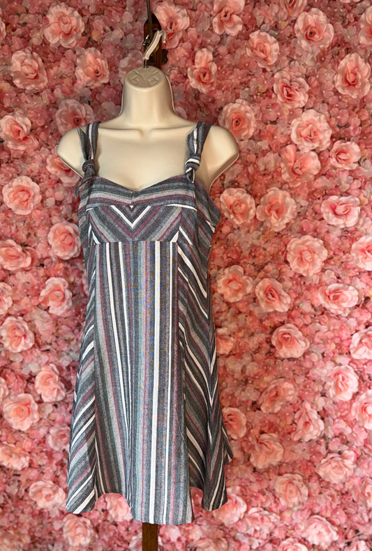 NWT Olivaceous (Small) Brand New Linen Striped Sleeveless Dress