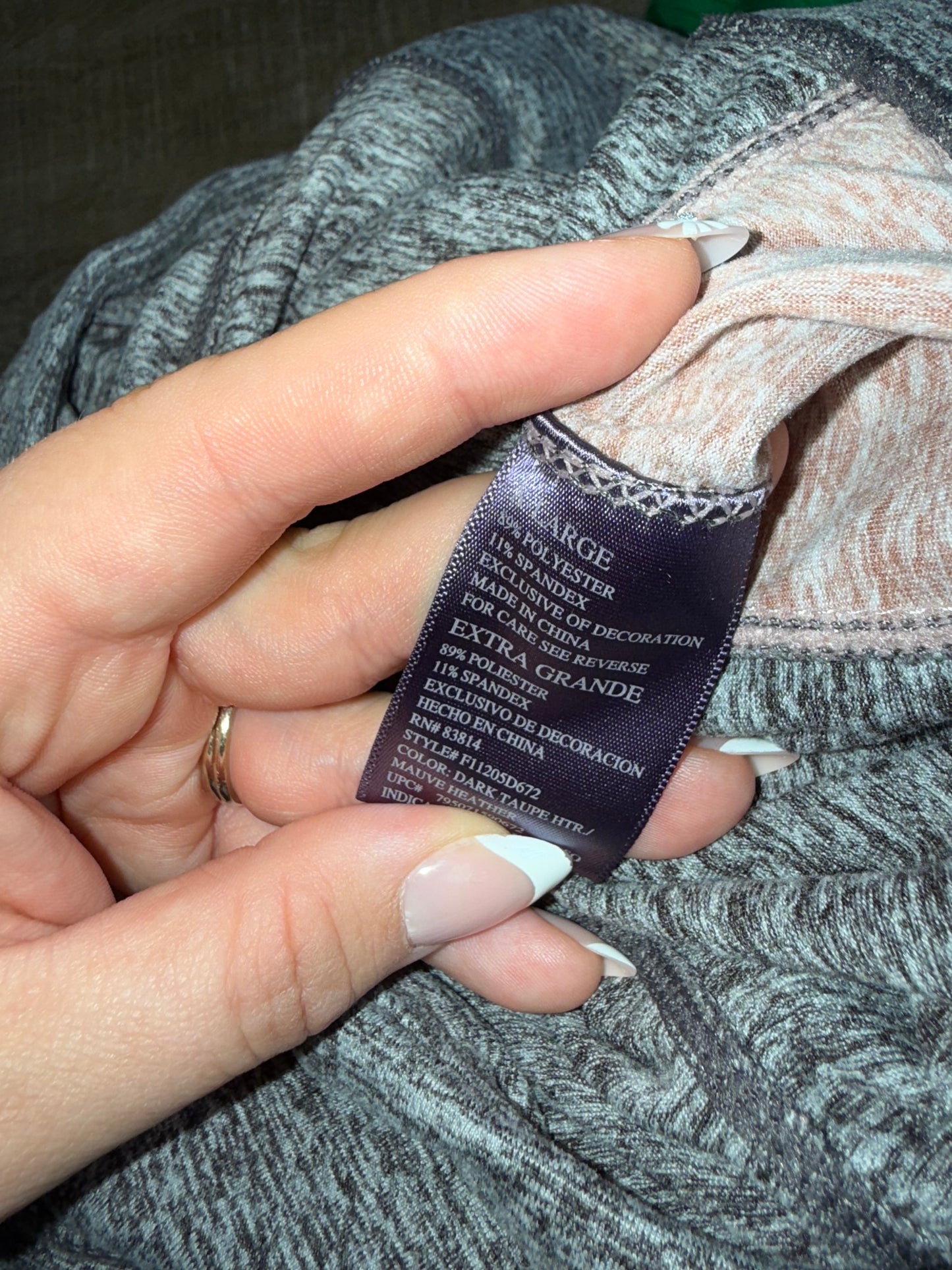 Tangerine (XL) Pink & Grey Leggings