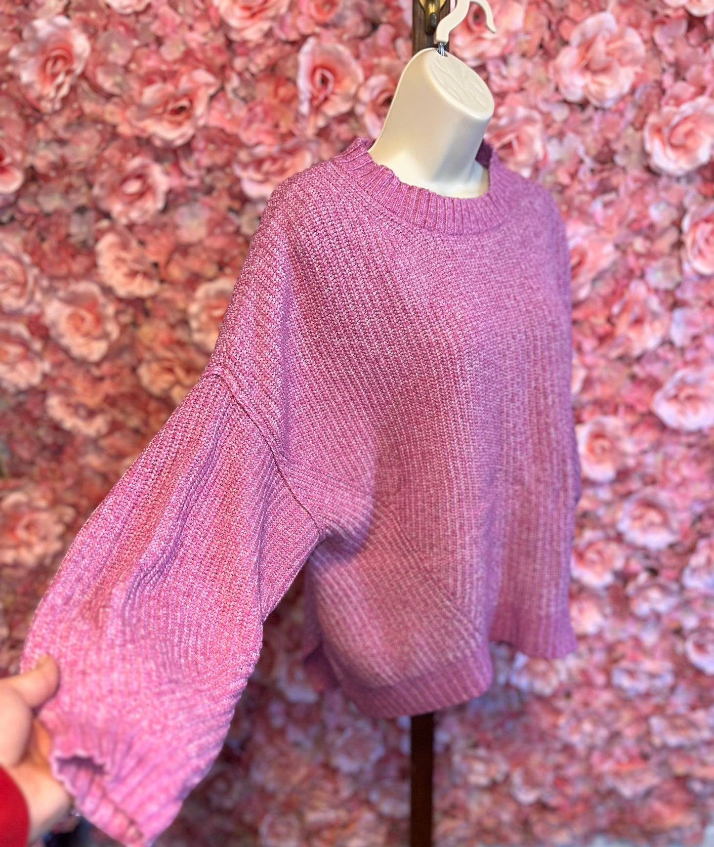 American Eagle (XL) Hot Pink Knit Sweater