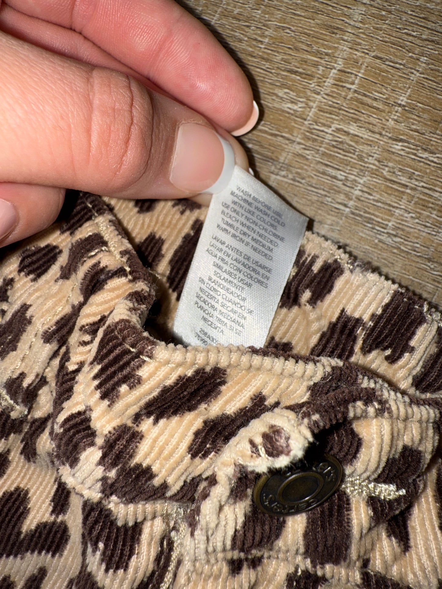 Carters (4T) Neutral Cheetah Print Corduroy MIDI Skirt