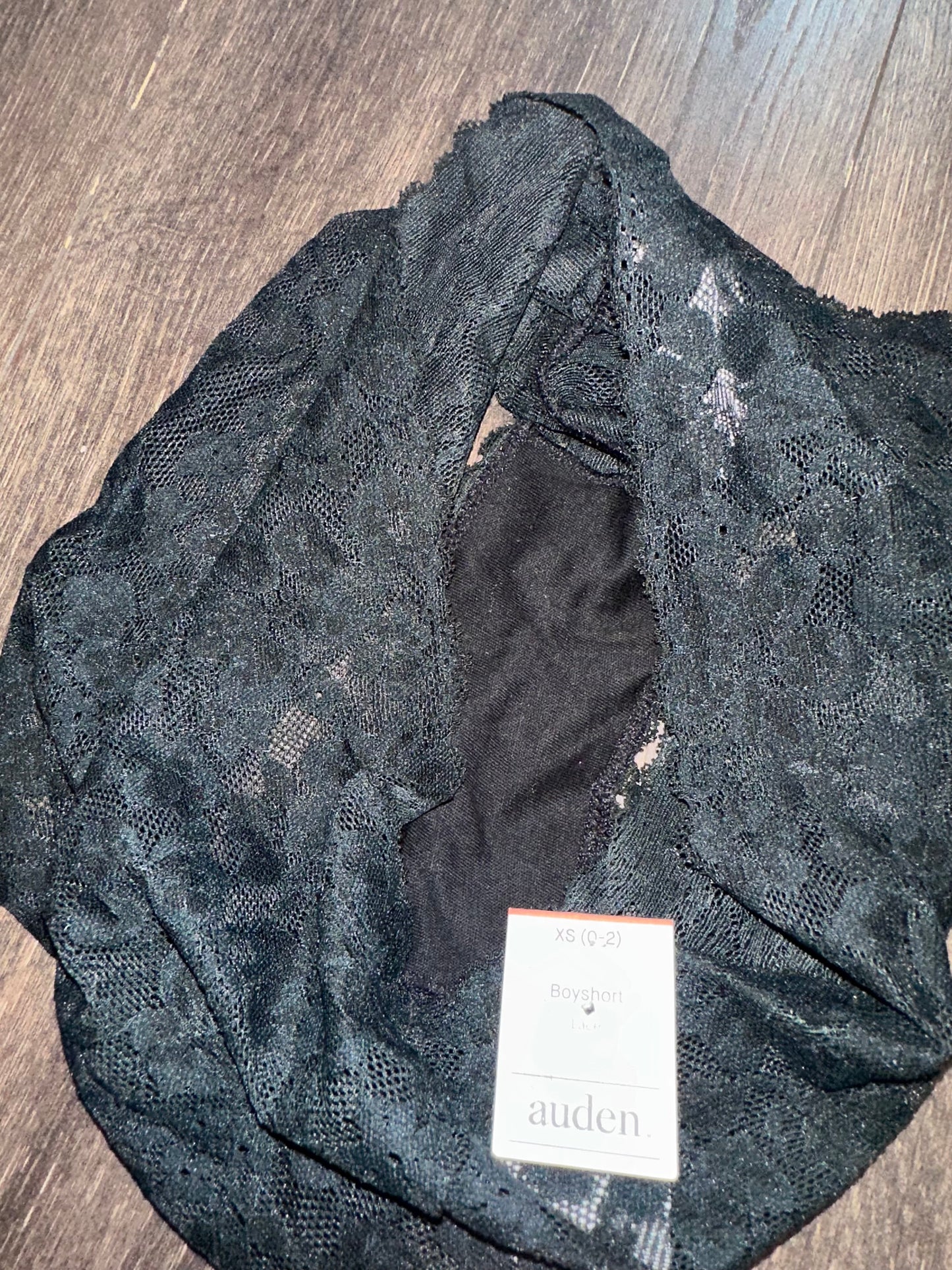 NWT auden (XS) Brand New Black Lace Boyshort Undies