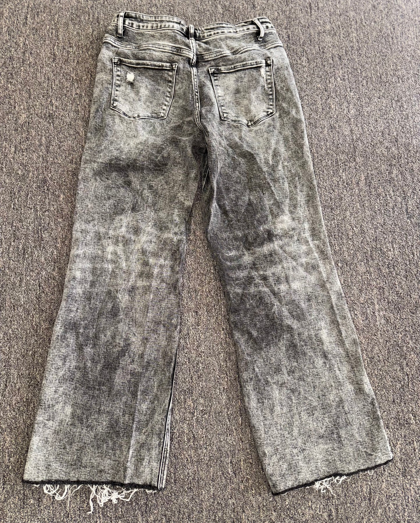 Vervet (32) Black//Grey Acid Wash Distressed Denim Jeans