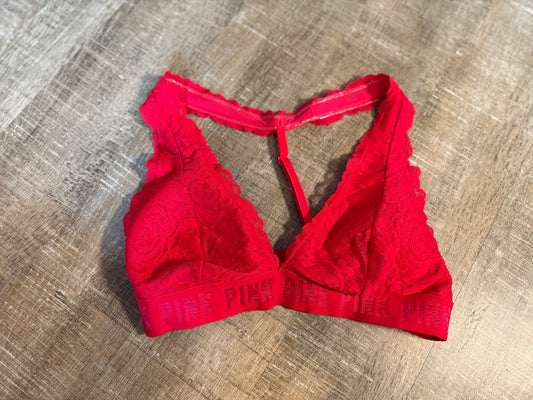 PINK Victoria's Secret (Large) Red Lace Bralette