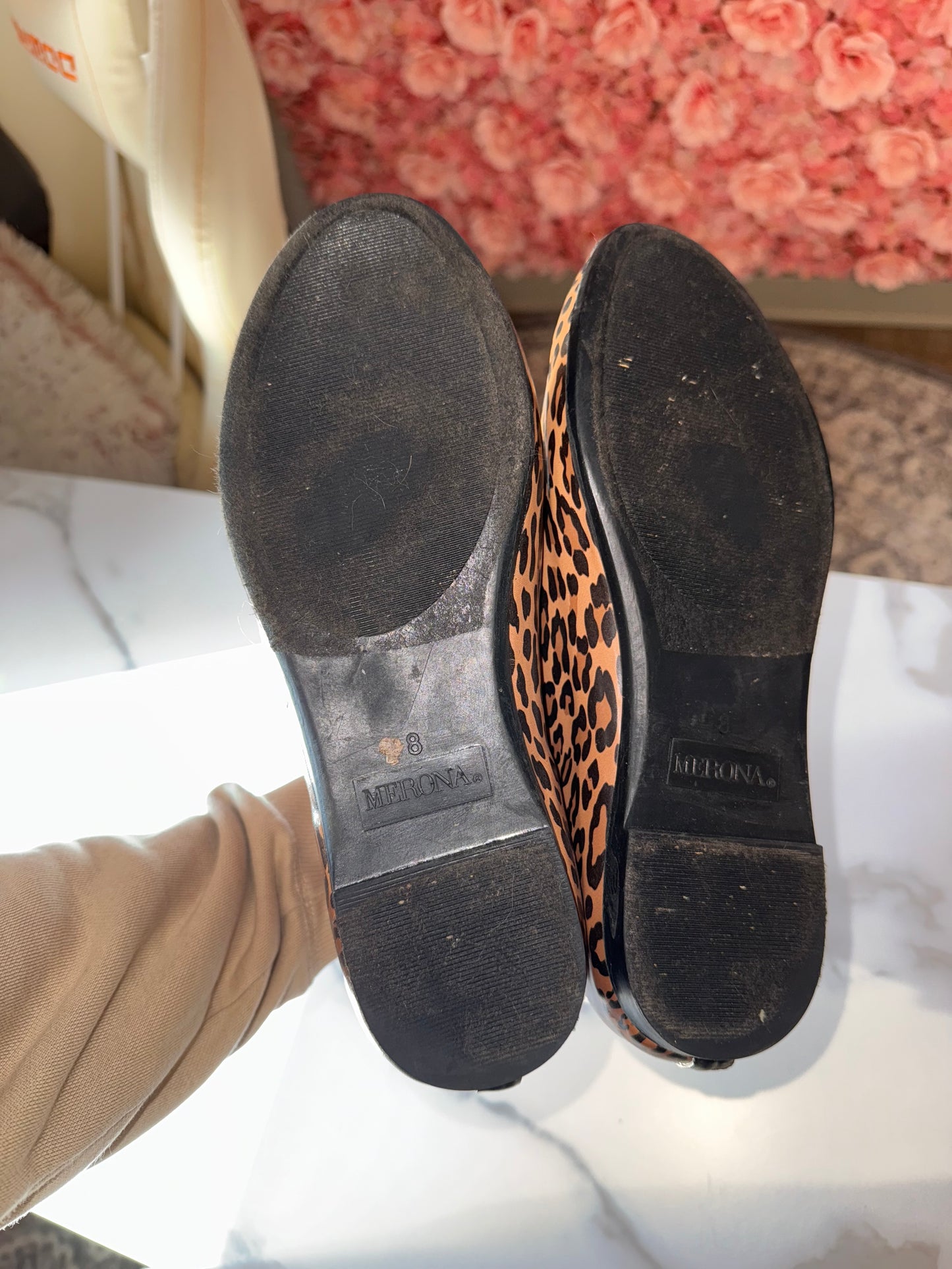 Merona (8) Neutral Cheetah Print Ankle Rain Boots